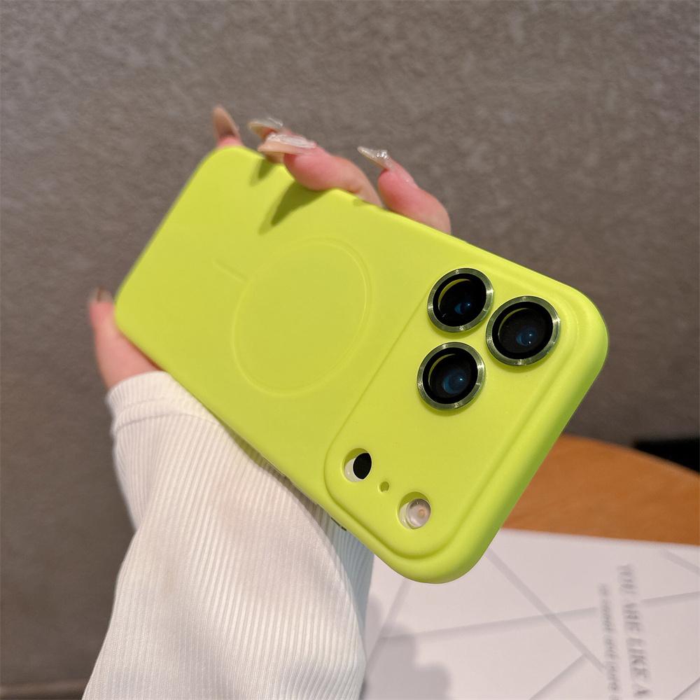 

Luxury Dopamine Color For Magsafe Wireless Charging Soft Case For iPhone 16 17 Pro Max Full Lens Camera Protector TPU Back Cover iPhone17