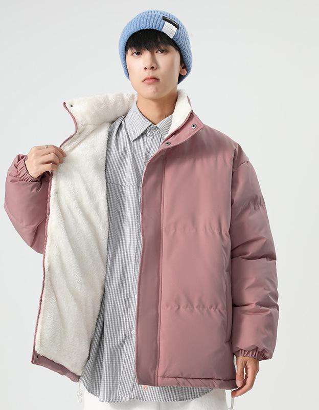 

Specially for Cotton-padded Lamb Wool Cotton Clothes with Fleece and Thickened Stand-up Collar Trendy Brand Casual Loose Pretty Boy Cotton M