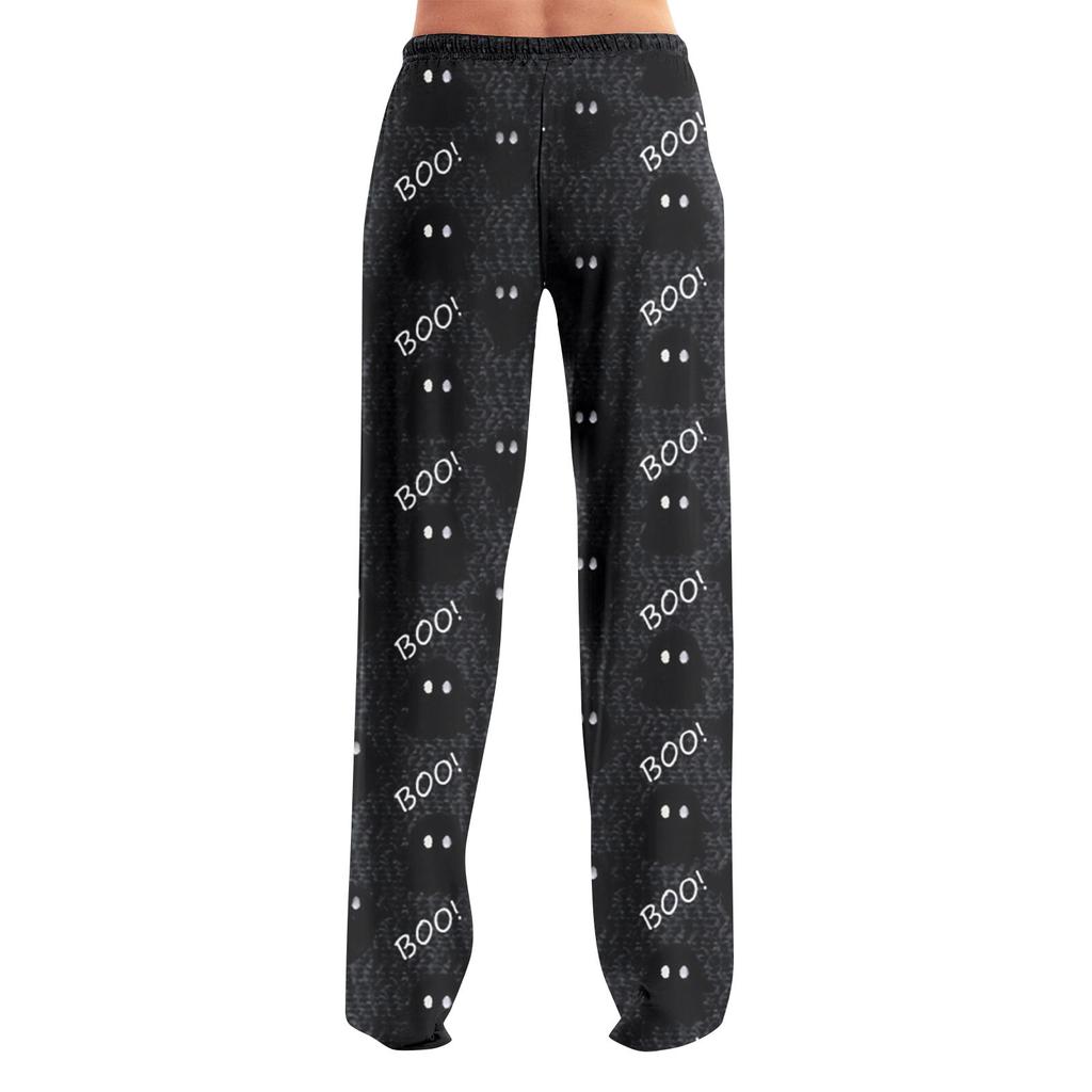 Pajama Pants Sleepwear Casual Drawstring Elastic Waist Pants Comfy Straight Yoga Loose Trousers