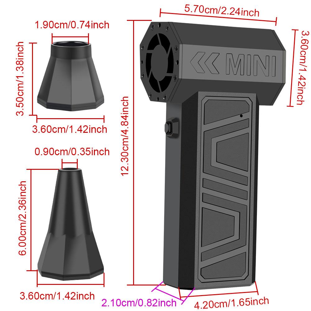 პორტატული ელექტრო ჰაერის გამწმენდი საწმენდი ჰაერის ნაკადის ინსტრუმენტი მტვერსასრუტი მანქანის გასაწმენდად თოვლის გასაბერად 4 სიჩქარით რეგულირებადი ტურბო რეაქტიული ვენტილატორის ტიპი Type-C დამუხტვა