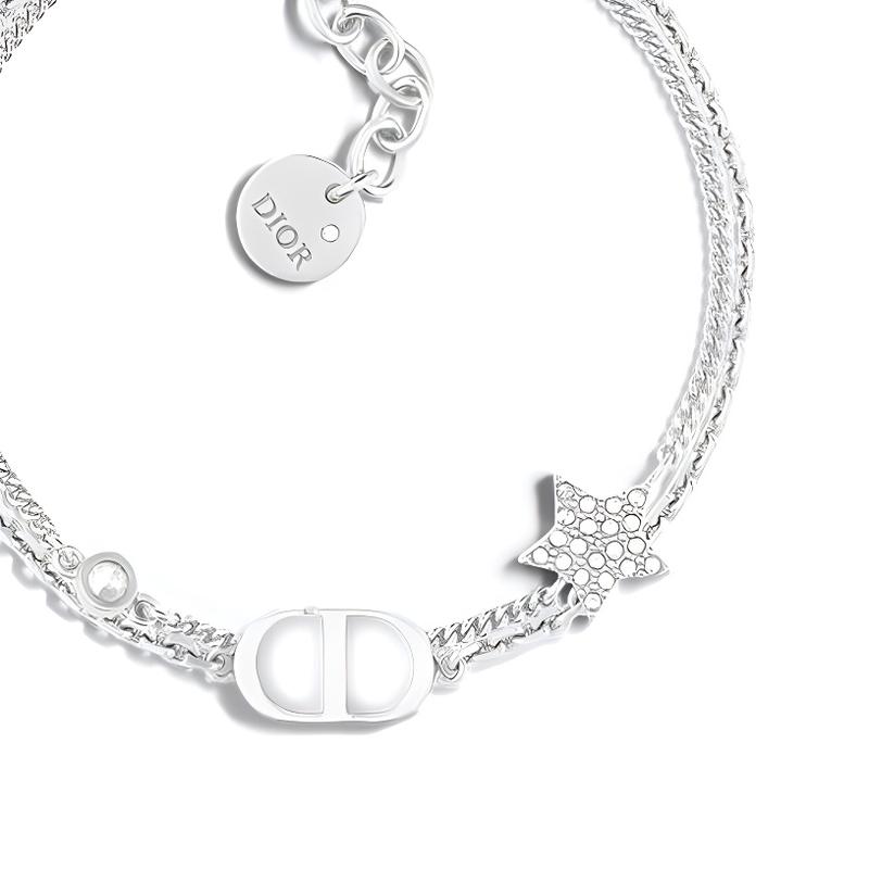 DIOR personalized design bracelet women's silver Silver F original box - dust bag + packaging box