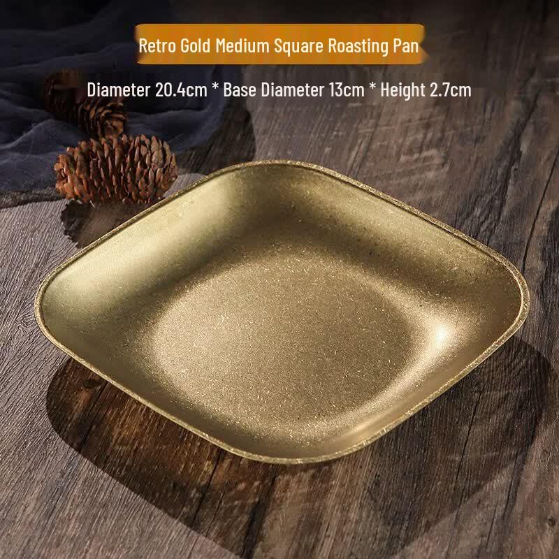 ZISIZ Retro Gold 3-Compartment Stainless Steel Plate