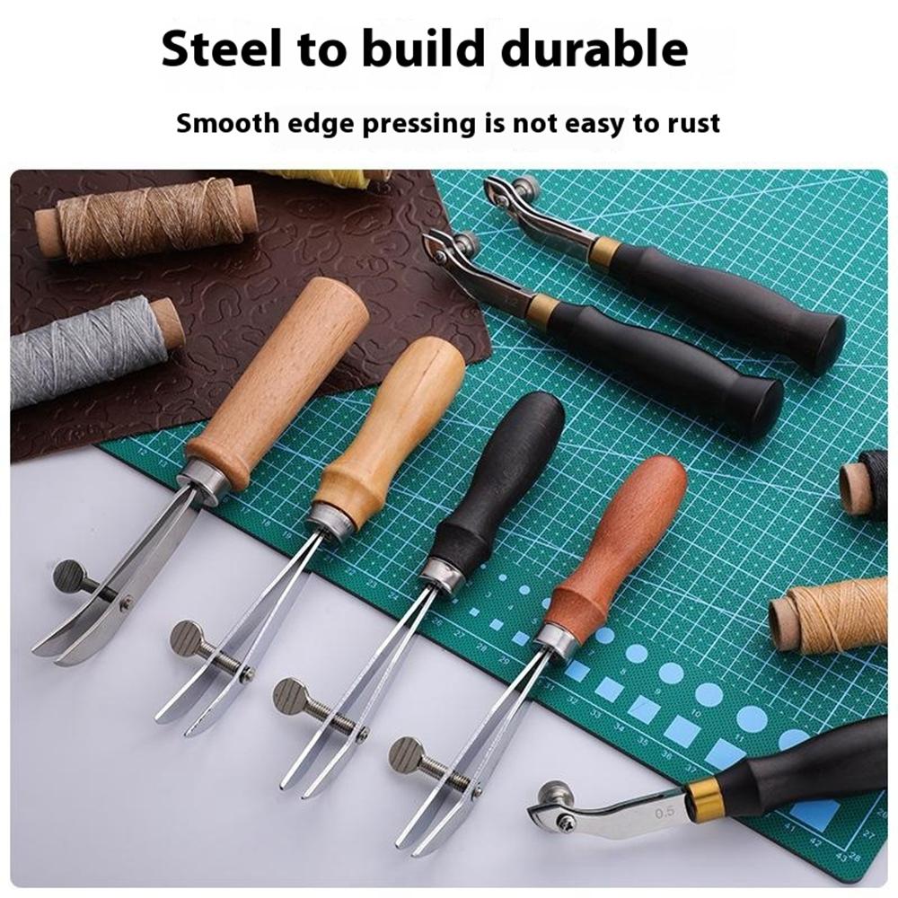 Adjustable Sandalwood Handle Leather Edge Liner Tool Leather Edge Pressing Marking Tool