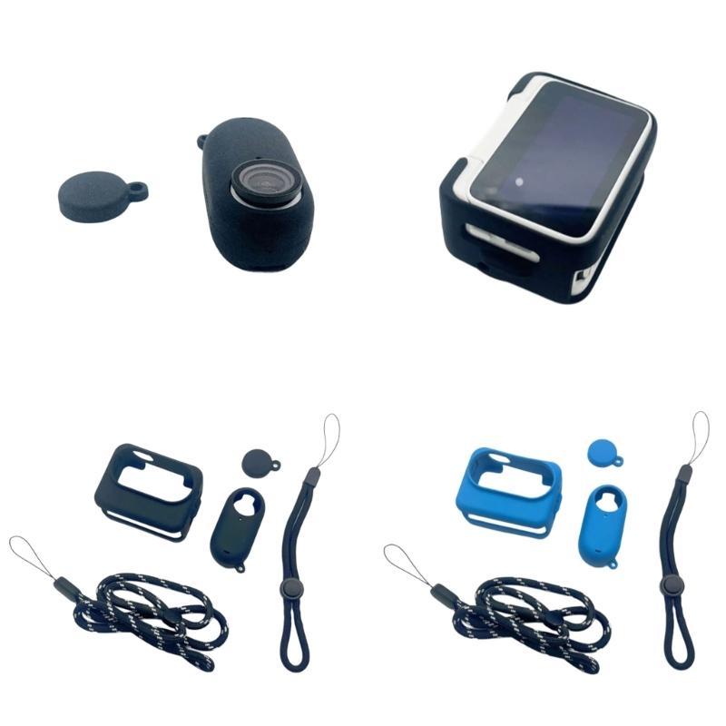 Flexible Silicone Protective Case For 360 GO3 Action Camera Includes Lens Cap And Slip Proof Lanyard Full Set For Outdoor
