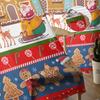 Weihnachtsvorhang Lebkuchen Süßigkeiten Weihnachtsmann Tüllvorhang Transparente Volants Vorhänge für Wohnzimmer Heimdekoration Drapierungspanel