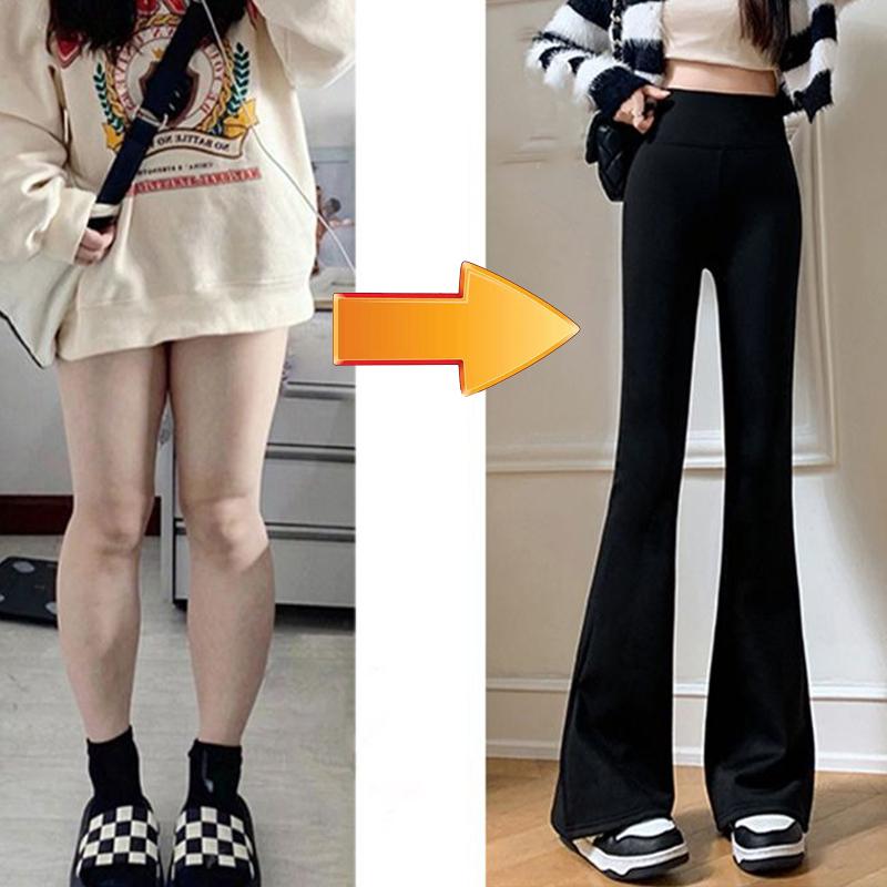 Horn Shark Pants for Women's Outdoor Wear Pants Warm Yoga Micro Flared Pants Slim Fit Wide Leg Casual Pants
