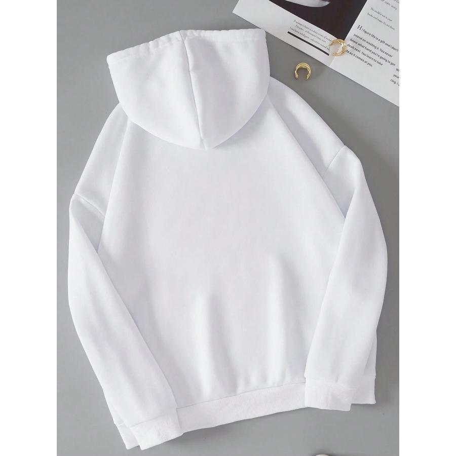 Leopard Lip Love Letter Graphic Print Hooded Woman Fashion Casual Hoodies Simple Loose Hoody Autumn Street Fleece Clothes