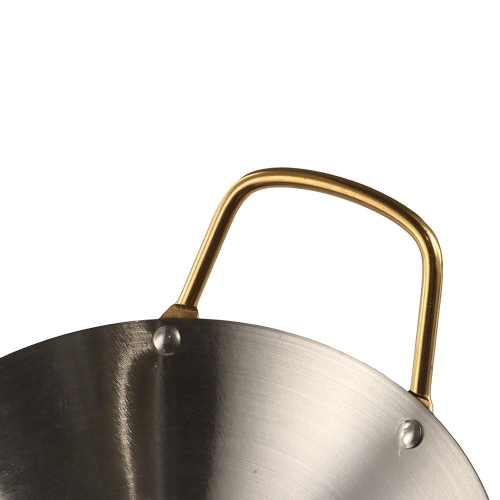 With Two Golden Handles Saucepan Round Bottom Soup Pan Household Dry Pots  Ramen