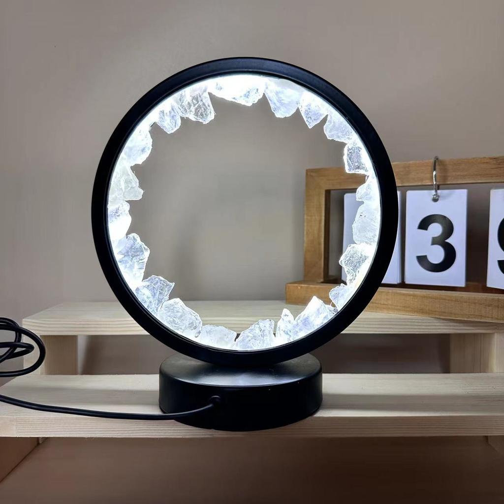 Crystal Crafts Natural Crystal Night Light Crystal Round Light Home Desktop Decoration Christmas Gift