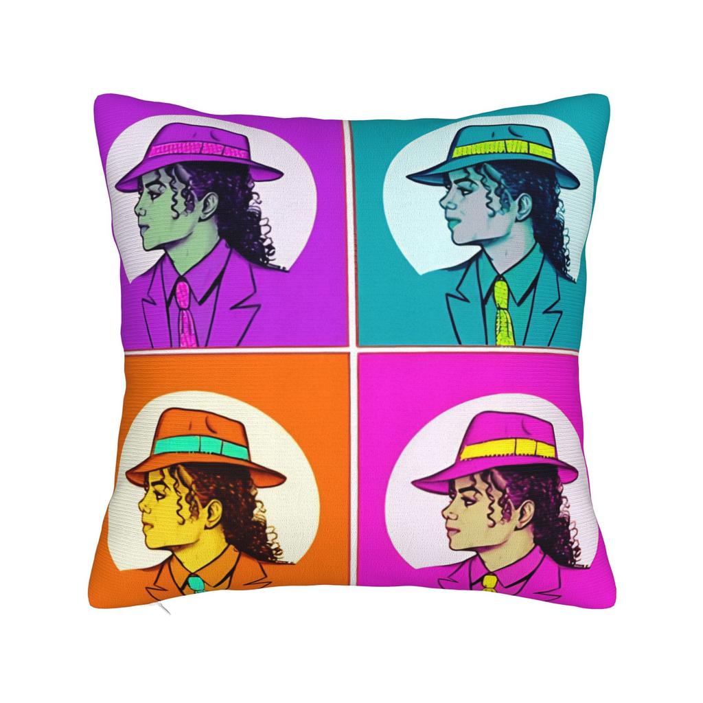 MJ Pop King Square Pillow Case Cushion Cover Custom Polyester Decorative Pillowcase for Sofa Cm