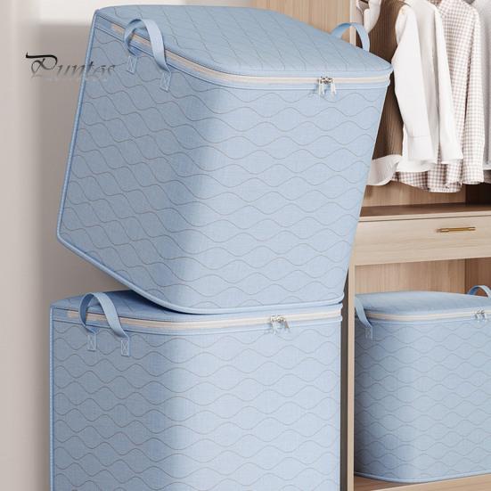 Large-Capacity Clothes Storage Bag with Handle Zipper Closure Dust-Proof Moisture-Proof Thickened Duvet Blanket Organizer Bag