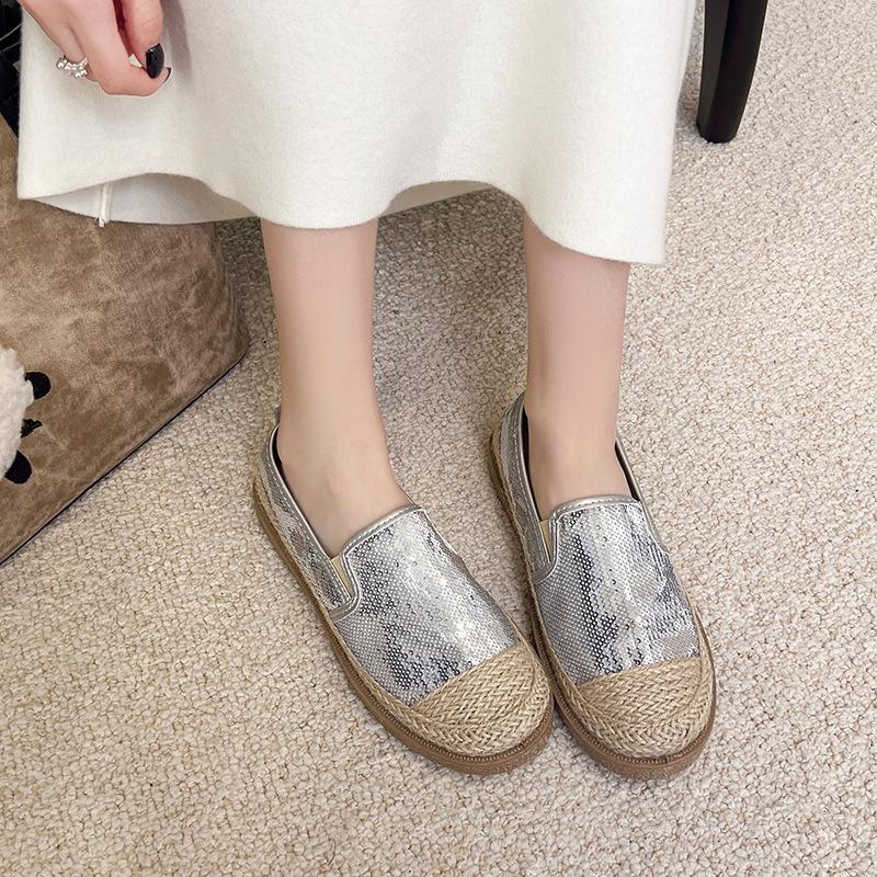 

Fisherman shoes summer new sequined breathable lazy shoes casual shoes non-slip soft-soled women s shoes single shoes 41