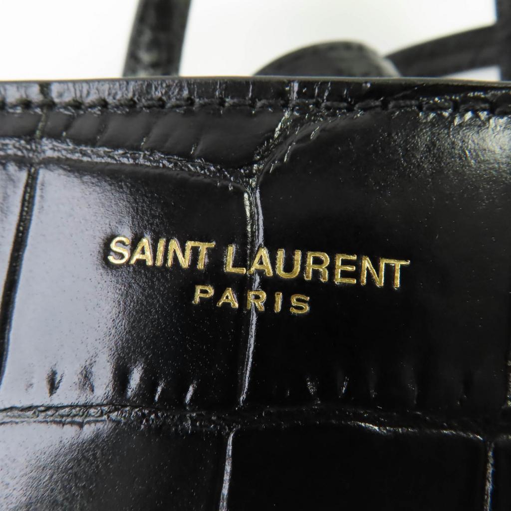 Excellent SAINT LAURENT PARIS Shoulder Bag Mini Toy Shopping Croco-embossed Used