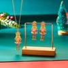 Cute Nutcracker Soldier Pendant Earrings For Women Shiny Rhinestone Imitation Pearl Elegant Earrings Christmas New Year Jewelry