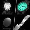 Large Dial LED Quartz Waterproof Business Watch for Elderly Men - Luminous and Stylish Timepiece