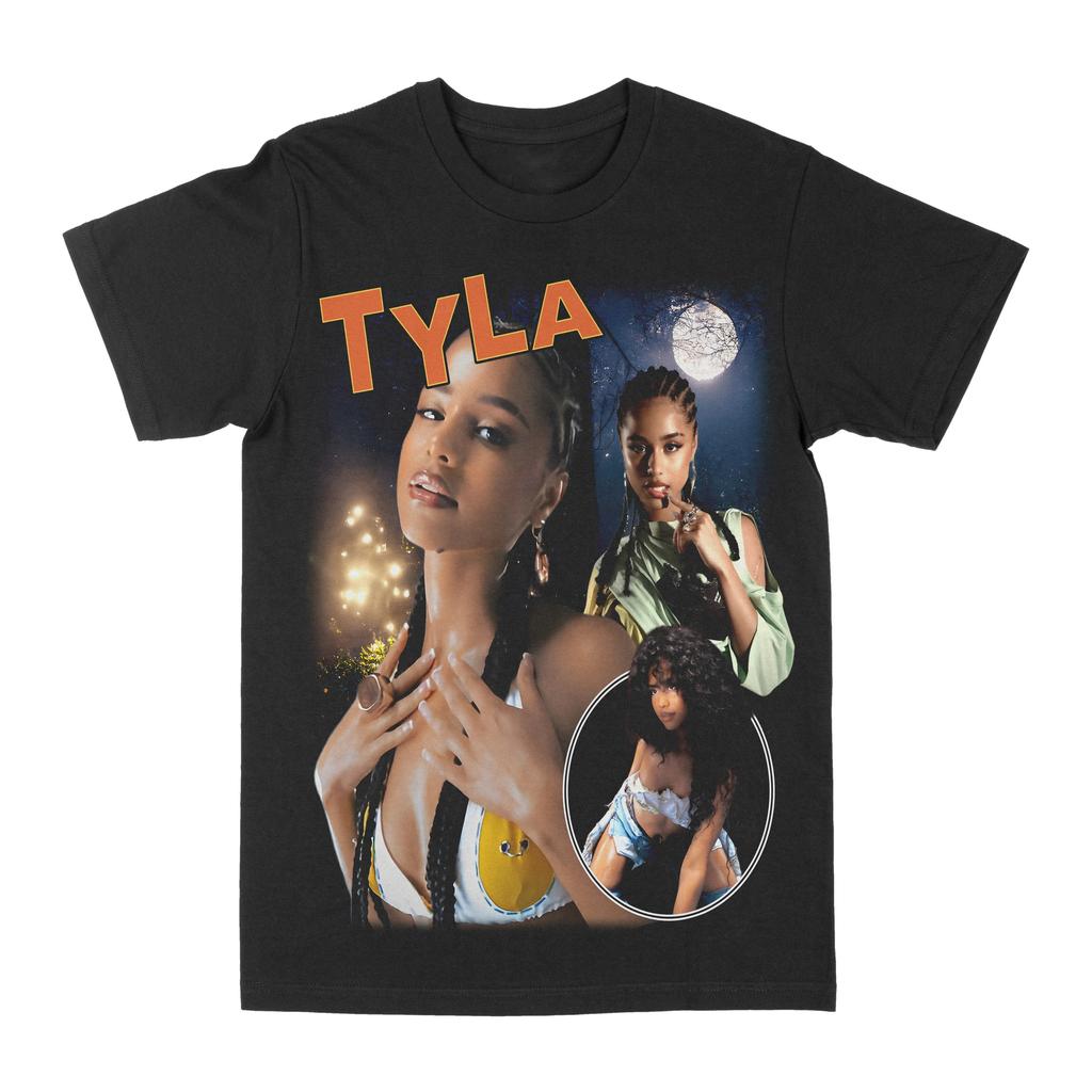 Tyla Singer Unisexs Cotton TShirt Summer Short Sleeve Casual Chic Vintage Retro Black