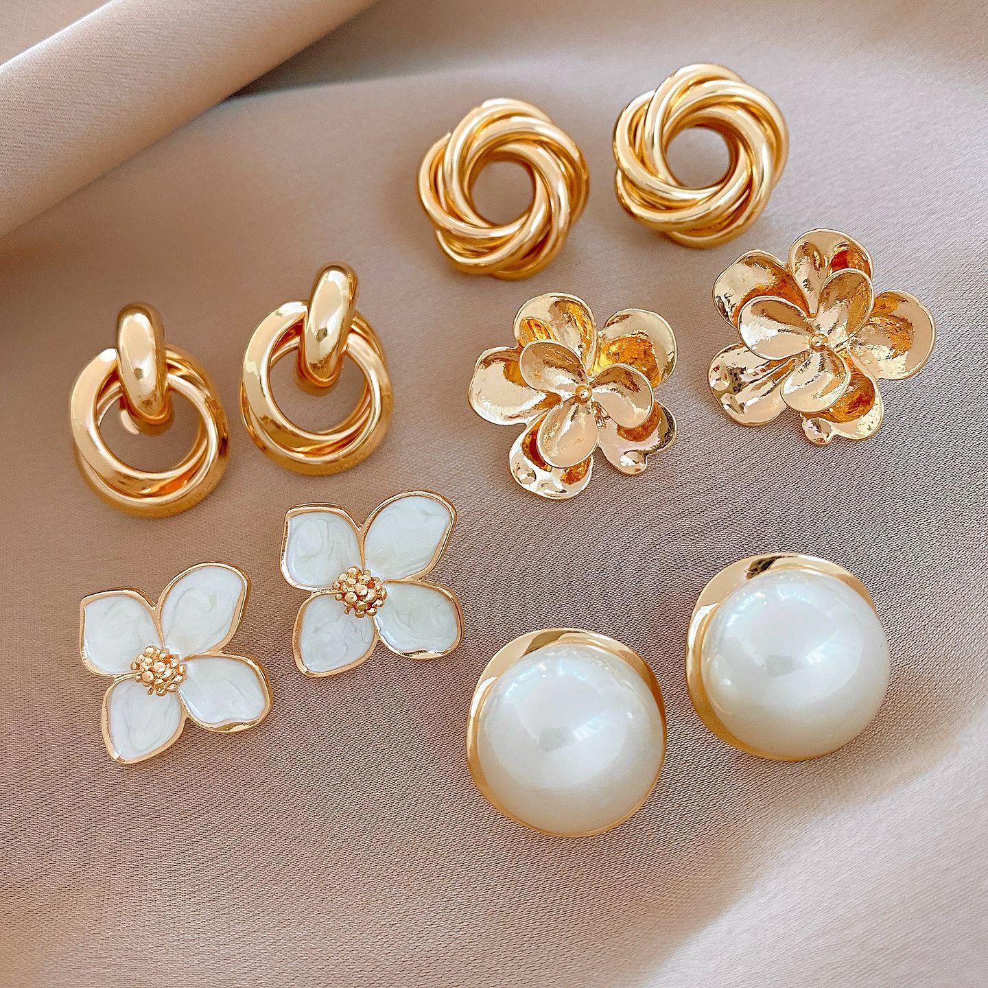 Серьги-гвоздики в ретро-стиле с геометрическим узором и жемчугом, серьги с капельным покрытием, изысканные серьги с индивидуальностью