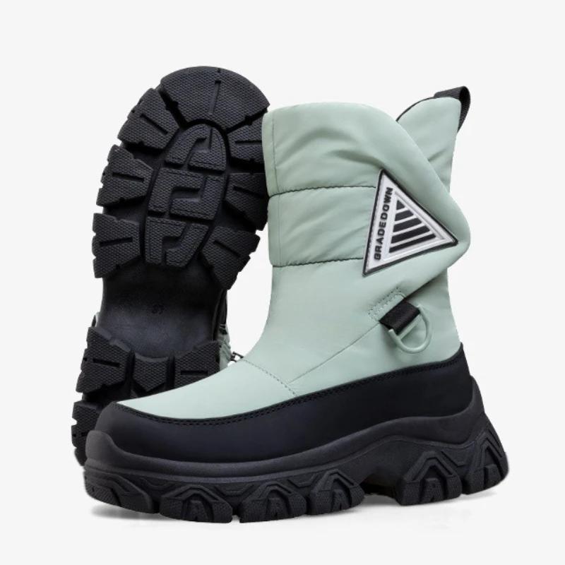 Fashion Fashion Round Toe Zip Design Brand Platform Women Boots Comfortable Waterproof Fluffy Snow Boots Winter Warm Botas Para Mujer