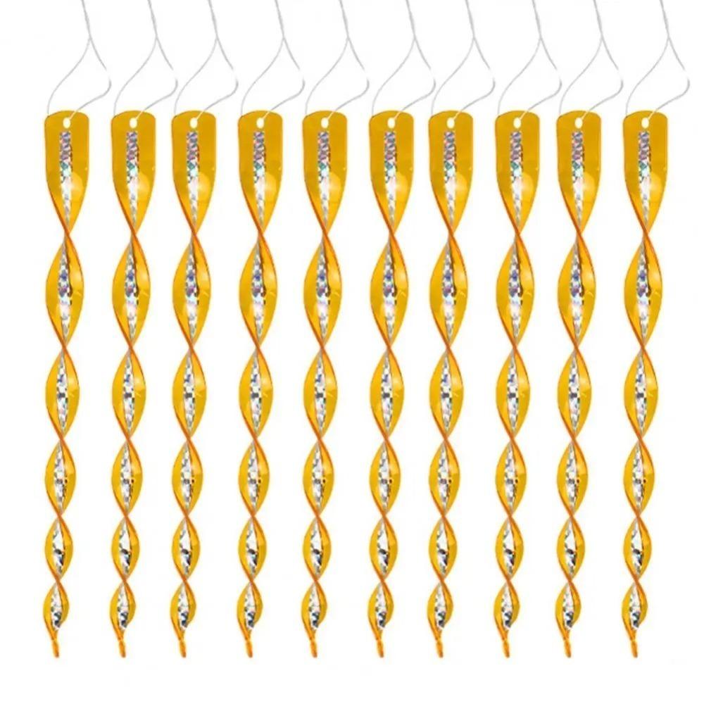 10pcs 360 Degree Rotation Bird Repellent Rods Reflective Wind Spiral Waterproof Bird Repeller Plastic 30CM Length