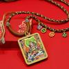 Rebgong Hand-Painted Thangka Zodiac Amulet Necklace with GAU Box Pendant - Eight Protectors of Tibetan Buddhism