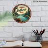 2D Flat, 1pc Vintage "Happy Father's Day" Metal Aluminum Sign - Rustic Fishing Lake & Pine Forest Wall Decor with Happy Fisherman, Durable Aluminum