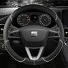 Auto Lenkradbezug Mikrofaser Leder 38cm Rutschfest Für Seat Tarraco Arona Ateca Ibiza Toledo Mii Leon Arosa Exeo ST FR sfylr11