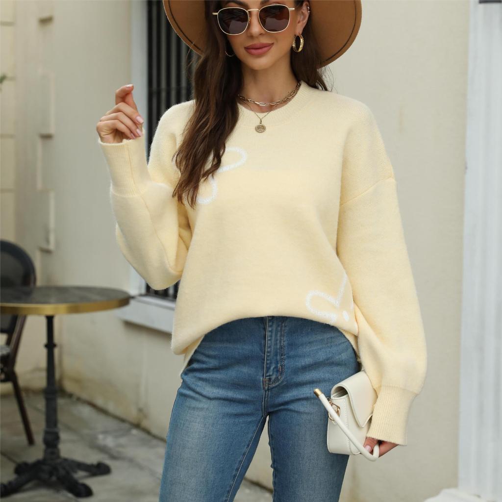 Autumn Sweater Sweater Elegant Woman Printed Pullover Sweater Floral Shirt Comfortable and Versatile