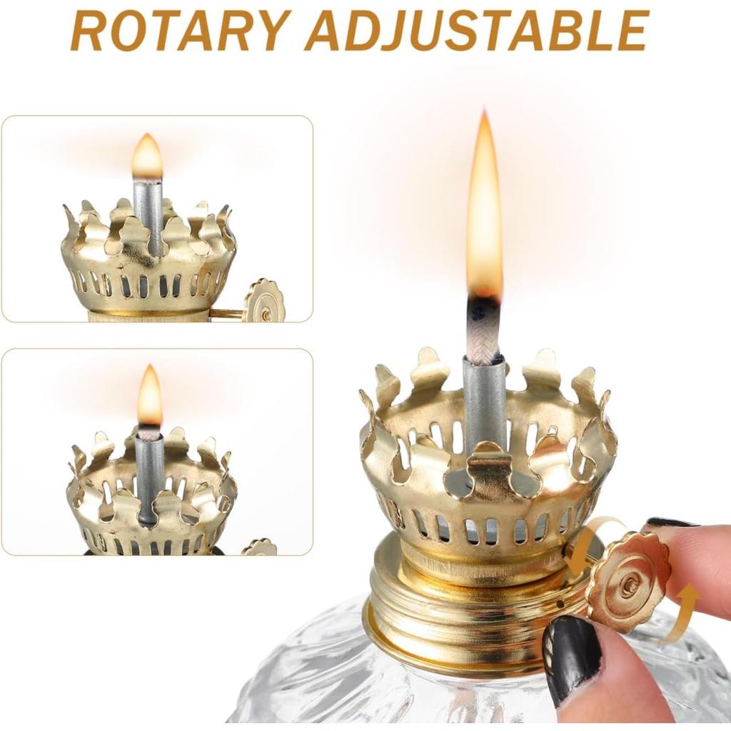 Glass Kerosene Lamp Vintage Oil Lantern with 3.5Mm Wick Perfect for Indoor and Outdoor Use 7 Inches Tall