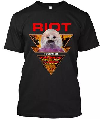 NWT Riot V Fire Down Under Tour 81-82 American Heavy Metal T-Shirt Size S-5XL... Unisex T-Shirt
