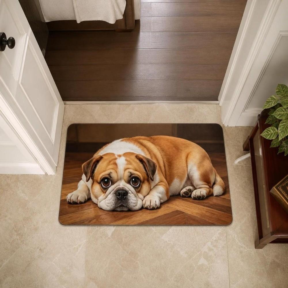Diatomite Dog Pattern Doormat Quick-dry Bathroom Floor Mat Fun Diatomite Bath Rug  Entryway