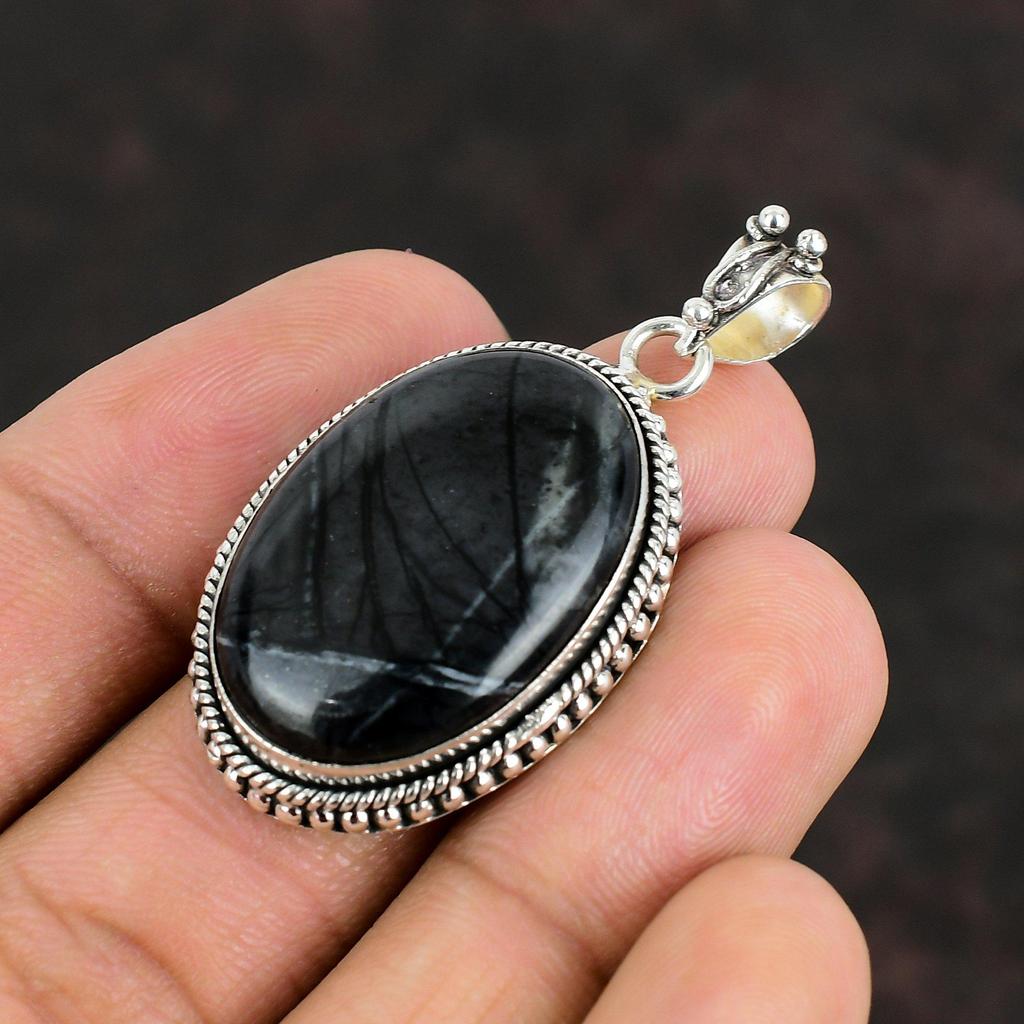 Picasso Jasper Pendant Handmade Natural Gemstone Pendant 925 Sterling Silver Pendant Antique Pendant Picasso Jasper Jewelry Engagement Gifts