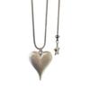 Heart Pendant Necklace Trendy Women Accessory Alloy Texture Pull Chain Jewelry Perfect for Casual and Various Occasion