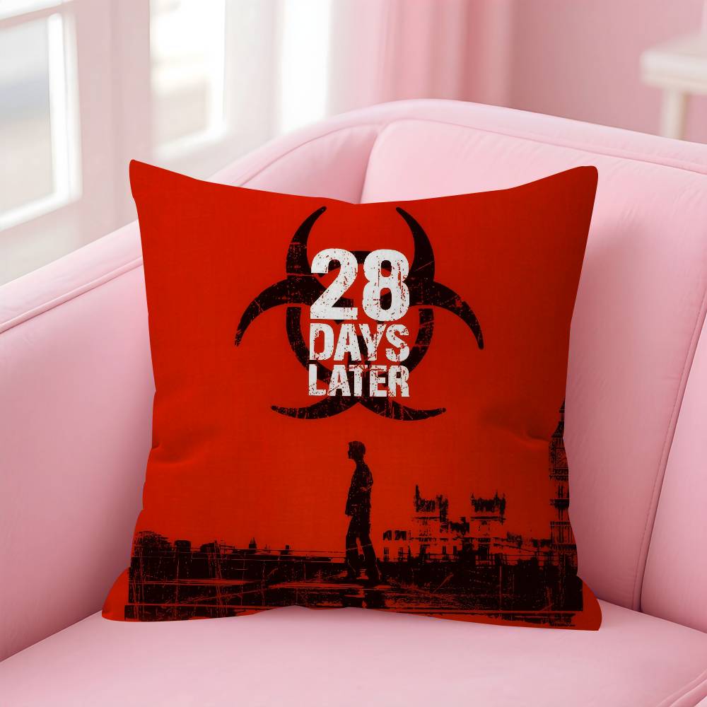 Movie Trror 28 Days Later Double-sided Printed pillow cover Short plush Suitable living rooms bedrooms sofas throw cushion cover
