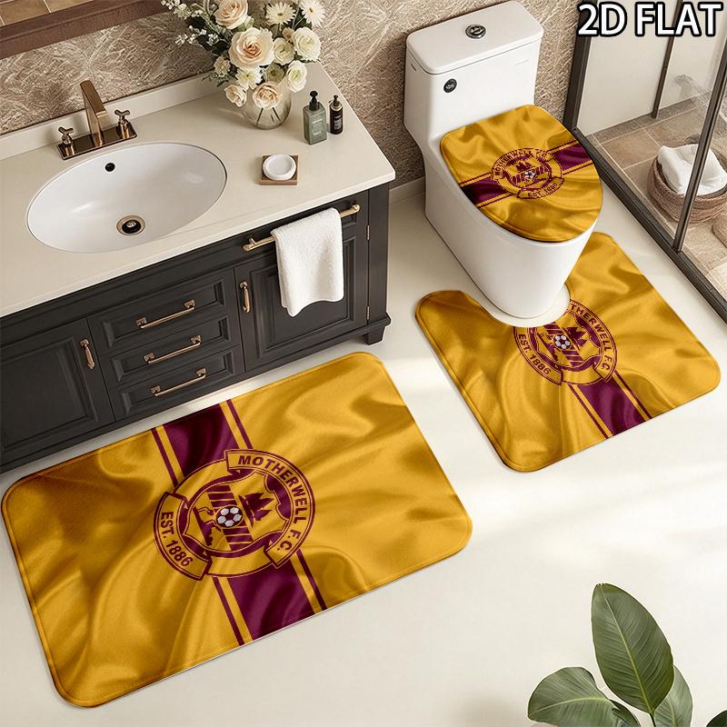 3Pcs Flannel Toilet Mat Set Mtdmotherwell Fc Bathroom Rug Bath Carpet Non Slip Home Decor