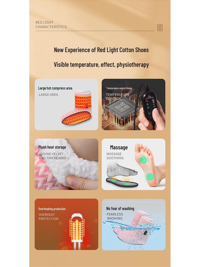 Heated Massaging High-Top Thermal Socks for Families - Thick, Warm, Electric Heated for Cold Weather