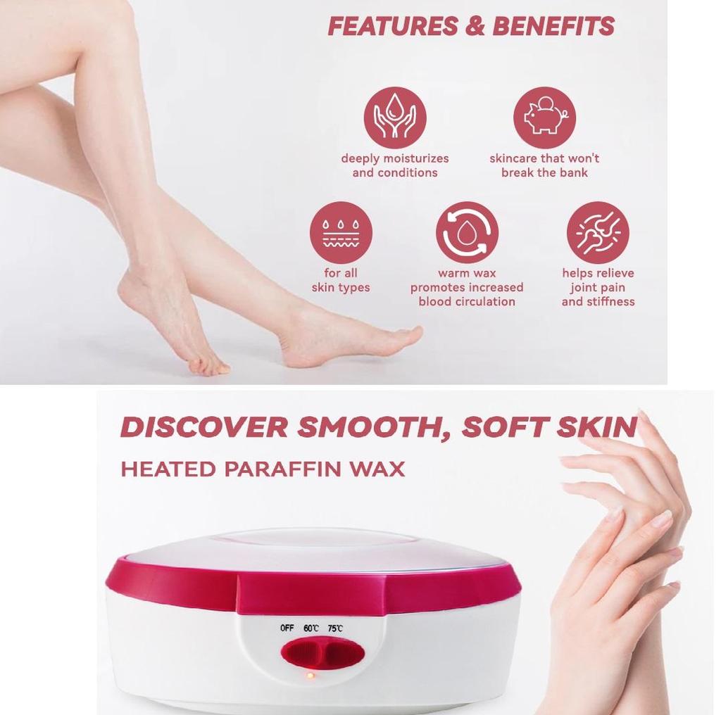 Chauffe-cire de paraffine pour spa - Traitement hydratant à domicile pour les mains, les pieds, les coudes | 2 réglages de température | Soulage la peau sèche et les douleurs articulaires