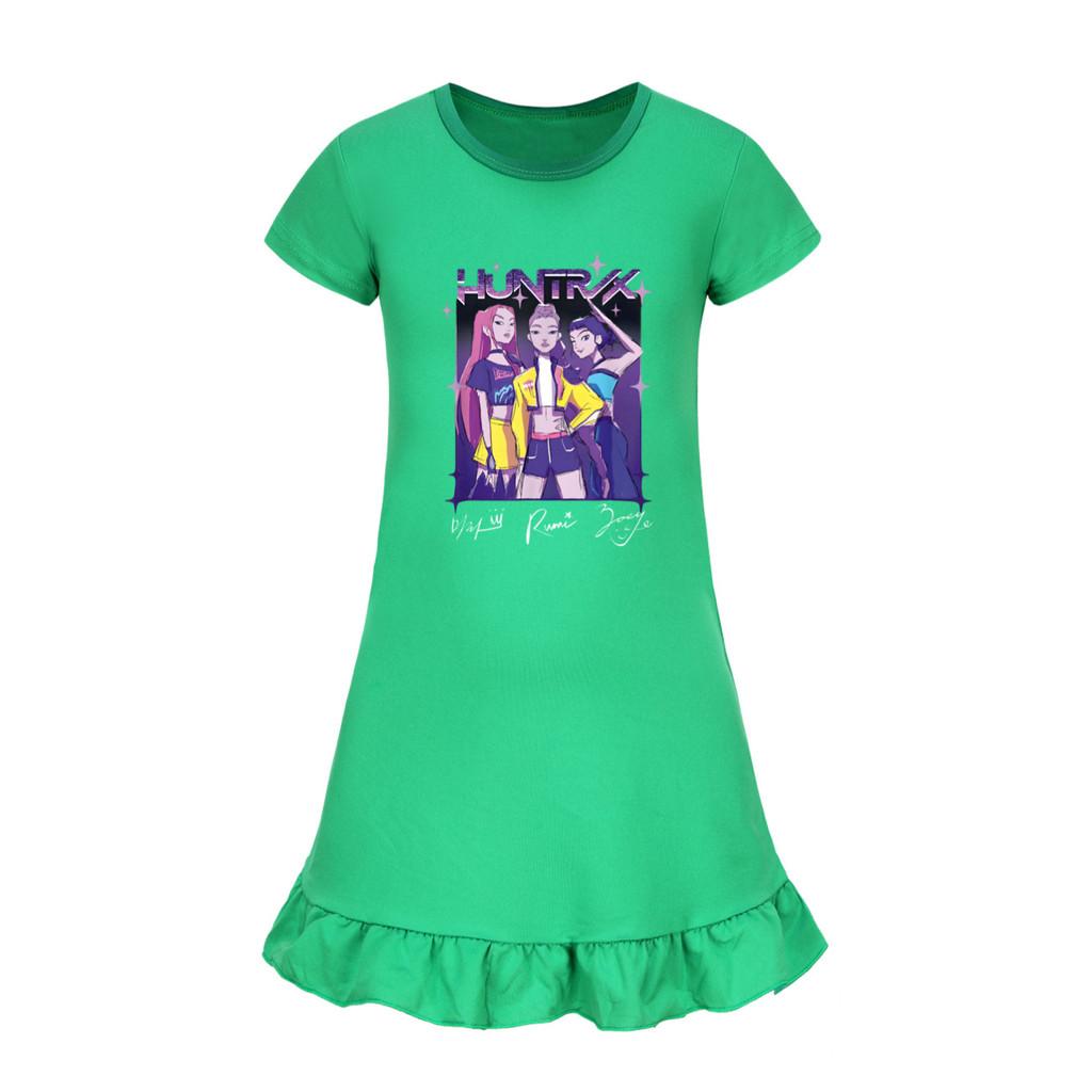 5022 Kids Girls Mira Zoey Rumi Printed Ruffle Short Sleeves Casual Dress