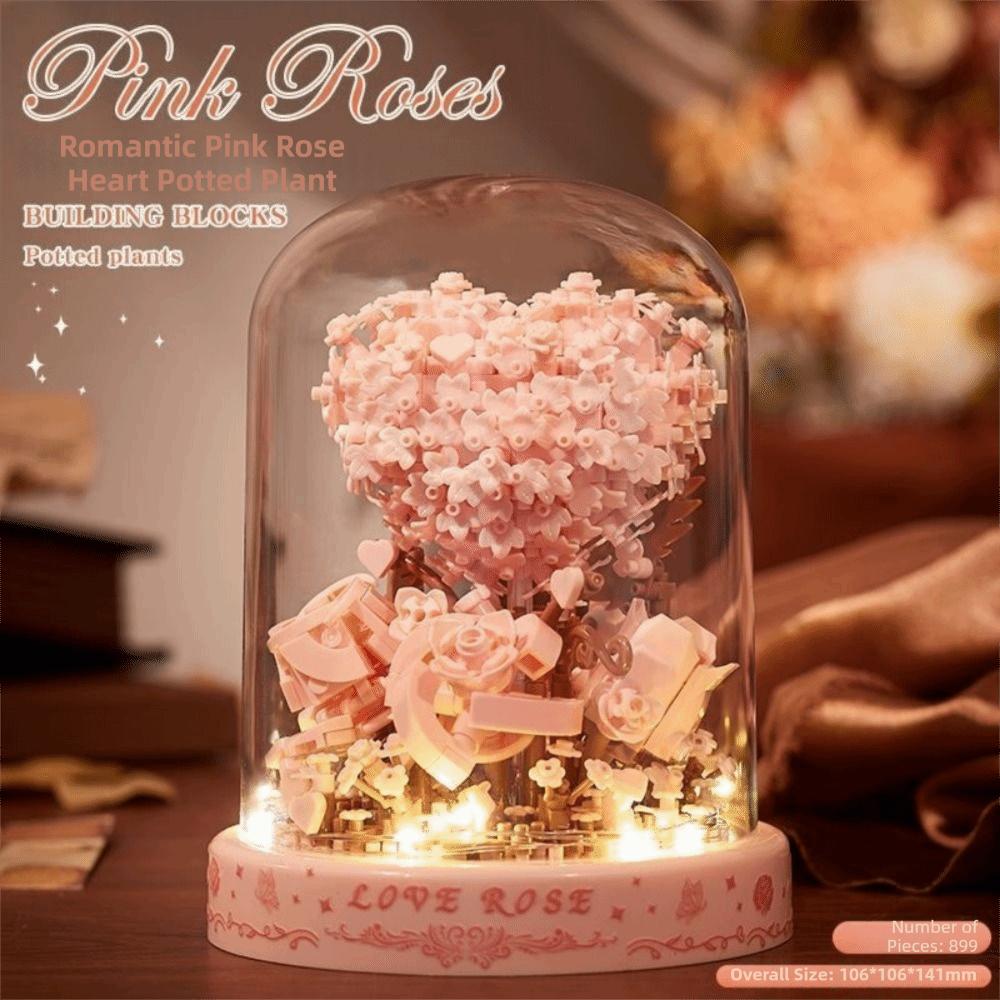 Exquisite Design Tree Building Block Kit With Ambient Light Flower Assembly Blocks Children Toy