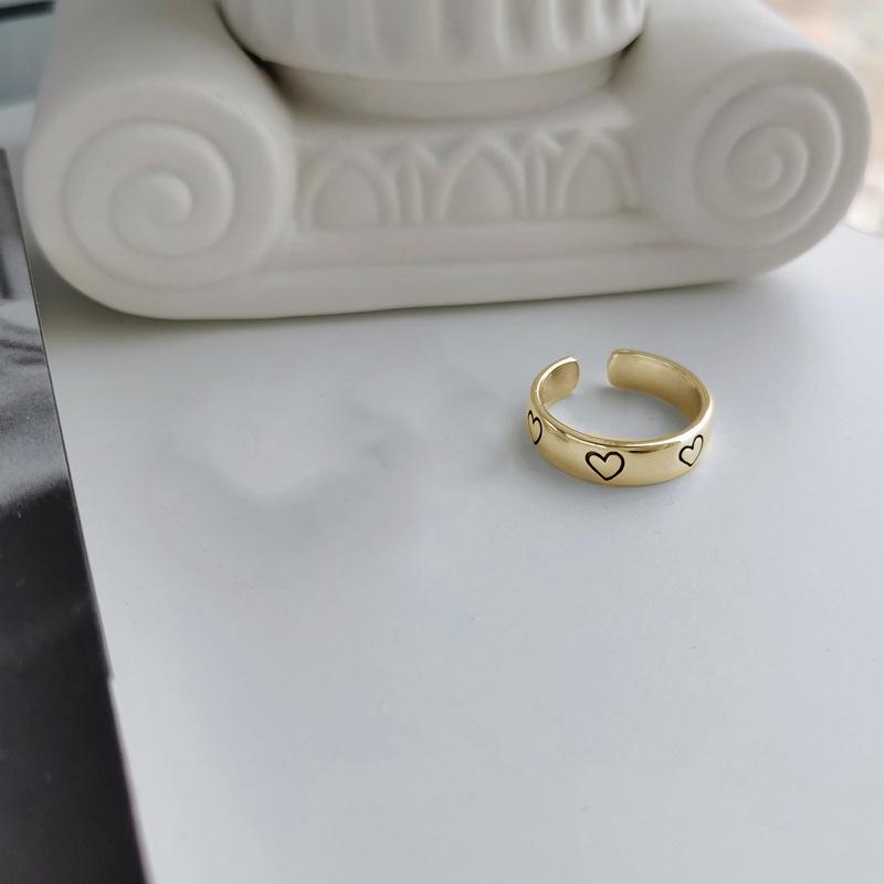 Adjustable Oil Drip Love Glossy Ring Niche Premium Sense Personality Versatile Stackable Women's Index Finger Fashion Ring