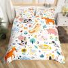 Cat Duvet Cover Set Cute Cartoon Cat Twin Bedding Sets for Boys Girls Animal Cat Pattern Queen King Size Polyester Qulit Cover