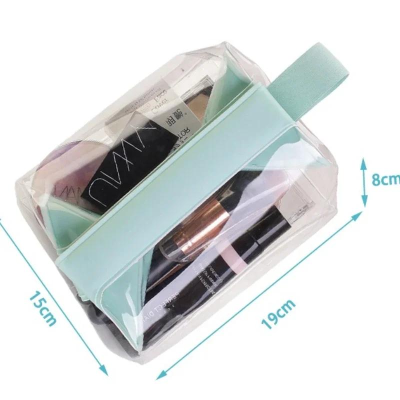 Hot Travel Portable Bag with Magnetic Closure, Transparent Magnetic Suction Storage, Durable and Leak Proof Makeup Bag