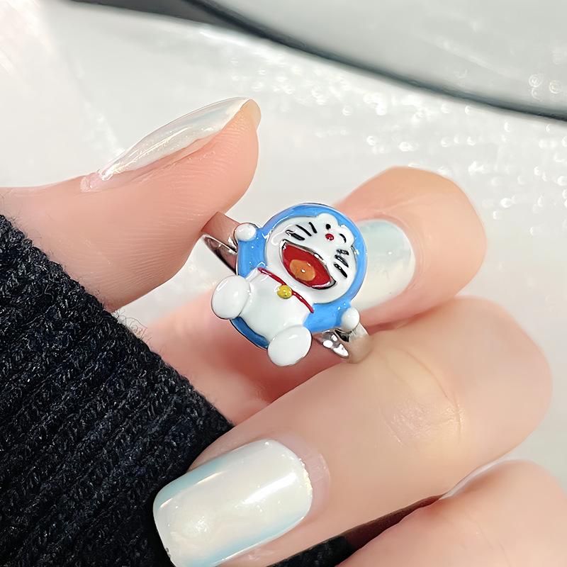 Cartoon Dripping Oil Cute Wind Niche Design Feeling Sweet Cool Wind Opening Ring Cold Wind Advanced Feeling Ring Female