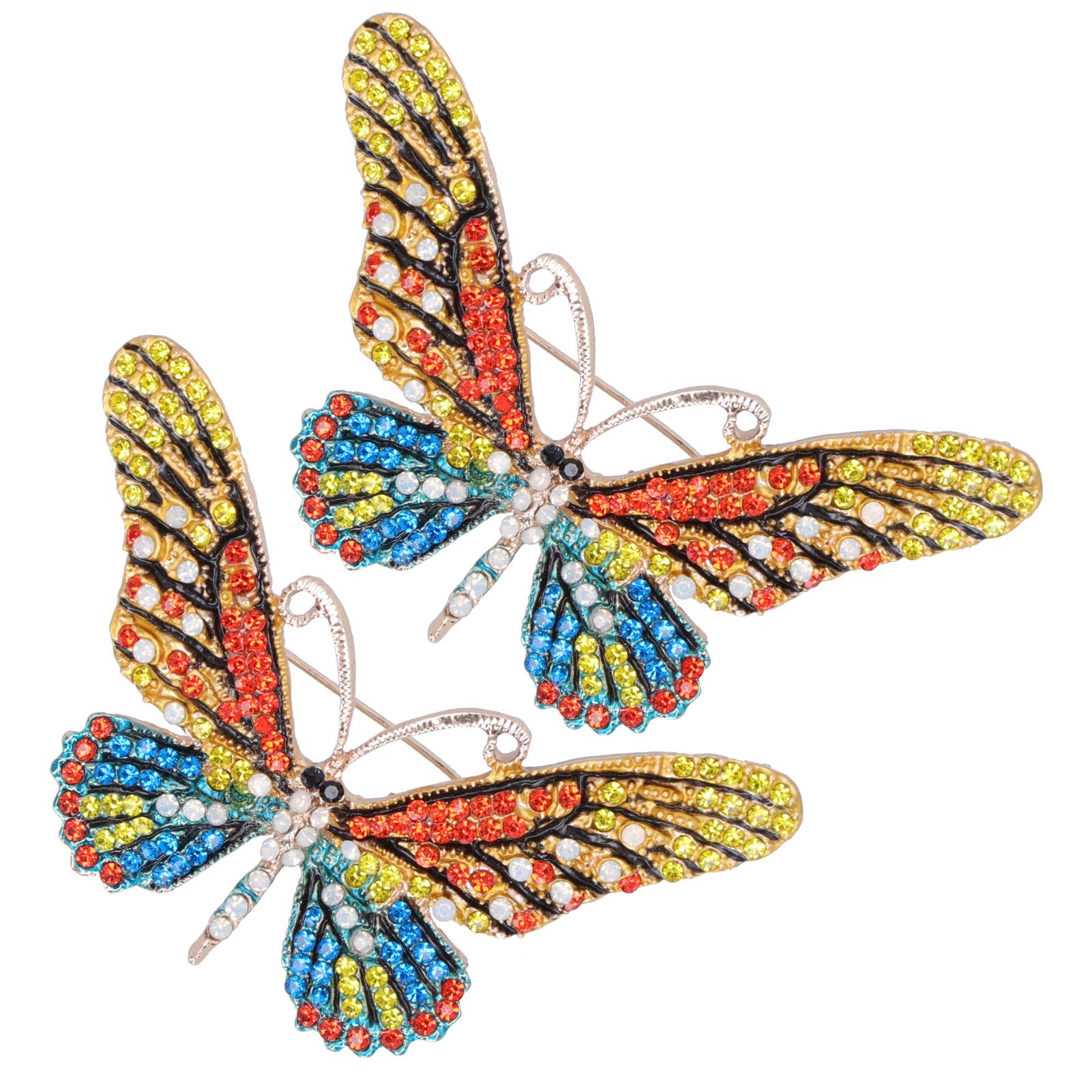 

2 шт. брошь-булавка в виде бабочки женская модная брошь-булавка значки аксессуары для одежды синий разноцветный