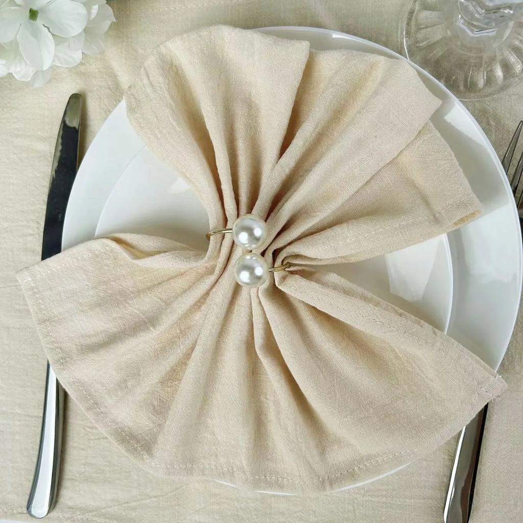24pcs Napkins Cotton Soft Dinner Napkins Cloth 30x45cm Baby Blue Rustic Table Napkins for Wedding Party Easter Table Decoration