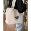 Casual Embroidered Letter Canvas Bag Women's 2025 New Fashion Korean Tote Bag Casual Large Capacity Shoulder Bag
