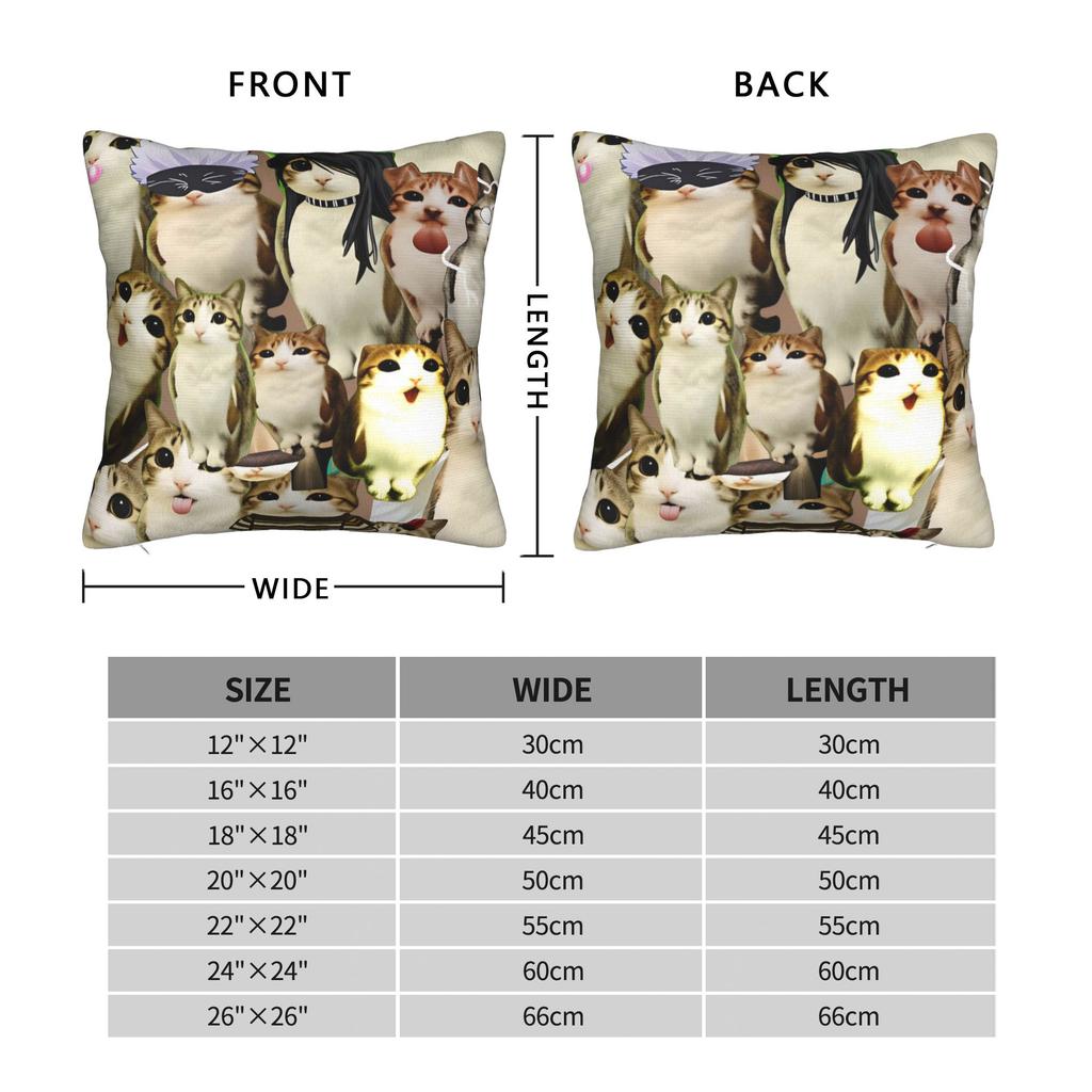 Meowl Funny Cute Cat Owl Pillow Cover Morden Pillow Case For Living Room Sofa Graphic Cushion Cover Gift