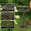 71cm Bird Bath for Garden. Standing Pedestal Birdbath with Lotus Leaf Basin. Vintage Decorative Bird Bath Bowl for Outdoor. Bronze Tone
