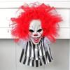 Halloween Terror Clown Wreath Door Wall Hanging Wreath Decoration Wall Hanging Ghost Festival Party Scene Decoration