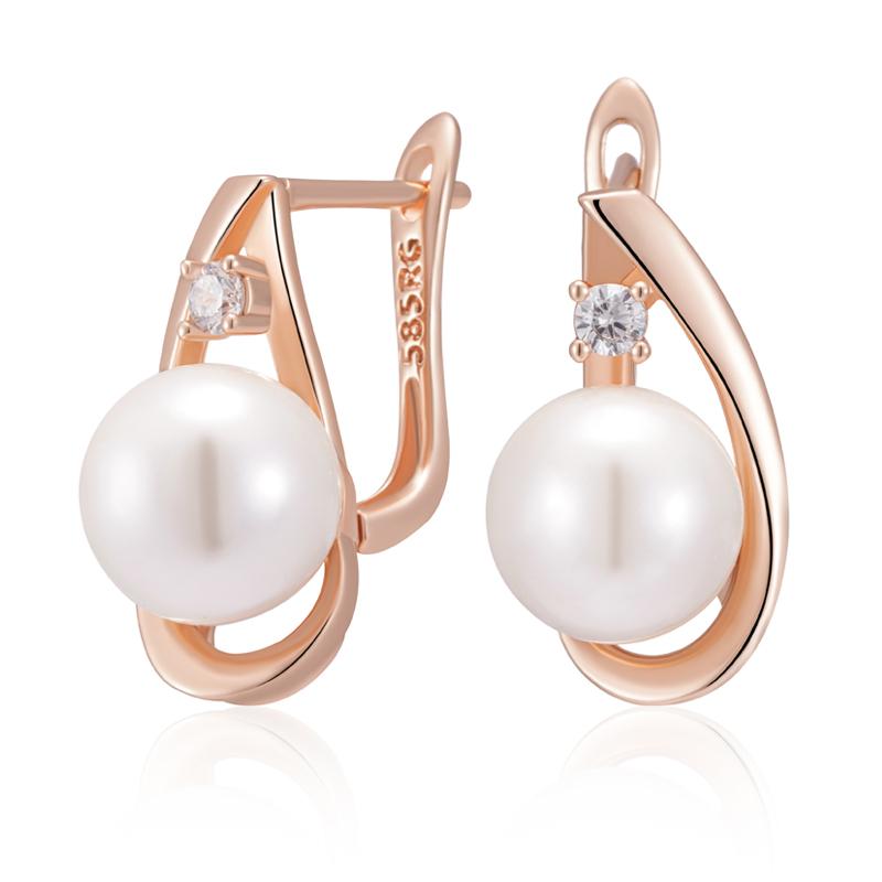 

Unique Geometric Pearl English Earrings For Women Luxury Rose Gold Color Mix Boho Ethnic Wedding Jewelry