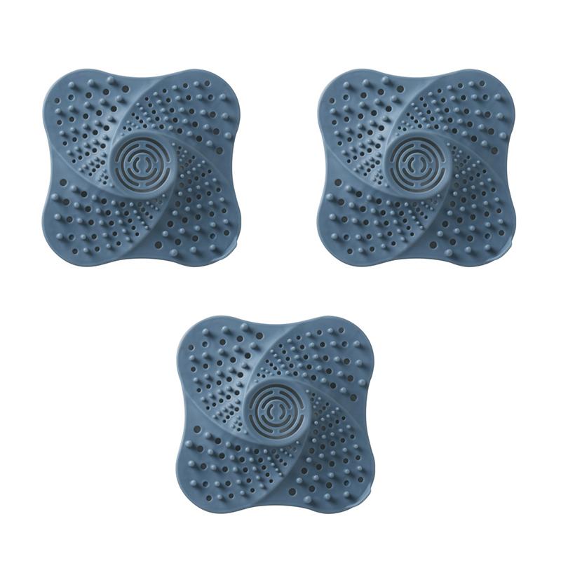 3PCS Kitchen Hair Sink Filter Silicone Anti-blocking Bathtub Stopper Bathroom Floor Drain Shower Sink Household Strainer Tool